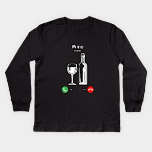 Wine is Calling Kids Long Sleeve T-Shirt